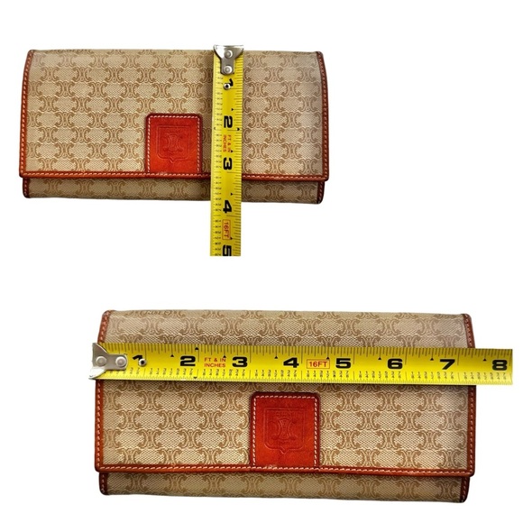 Authentic CELINE Macadam Beige Canvas & Leather Kisslock Long Wallet - Picture 13 of 15